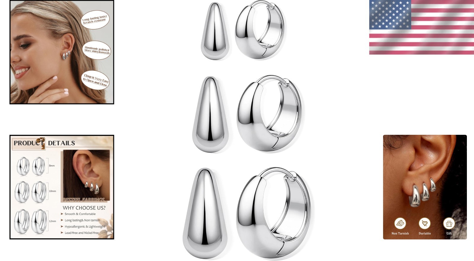 Lightweight & Stylish 14K Gold Plated Small Hoops – Perfect for Everyday Wear
