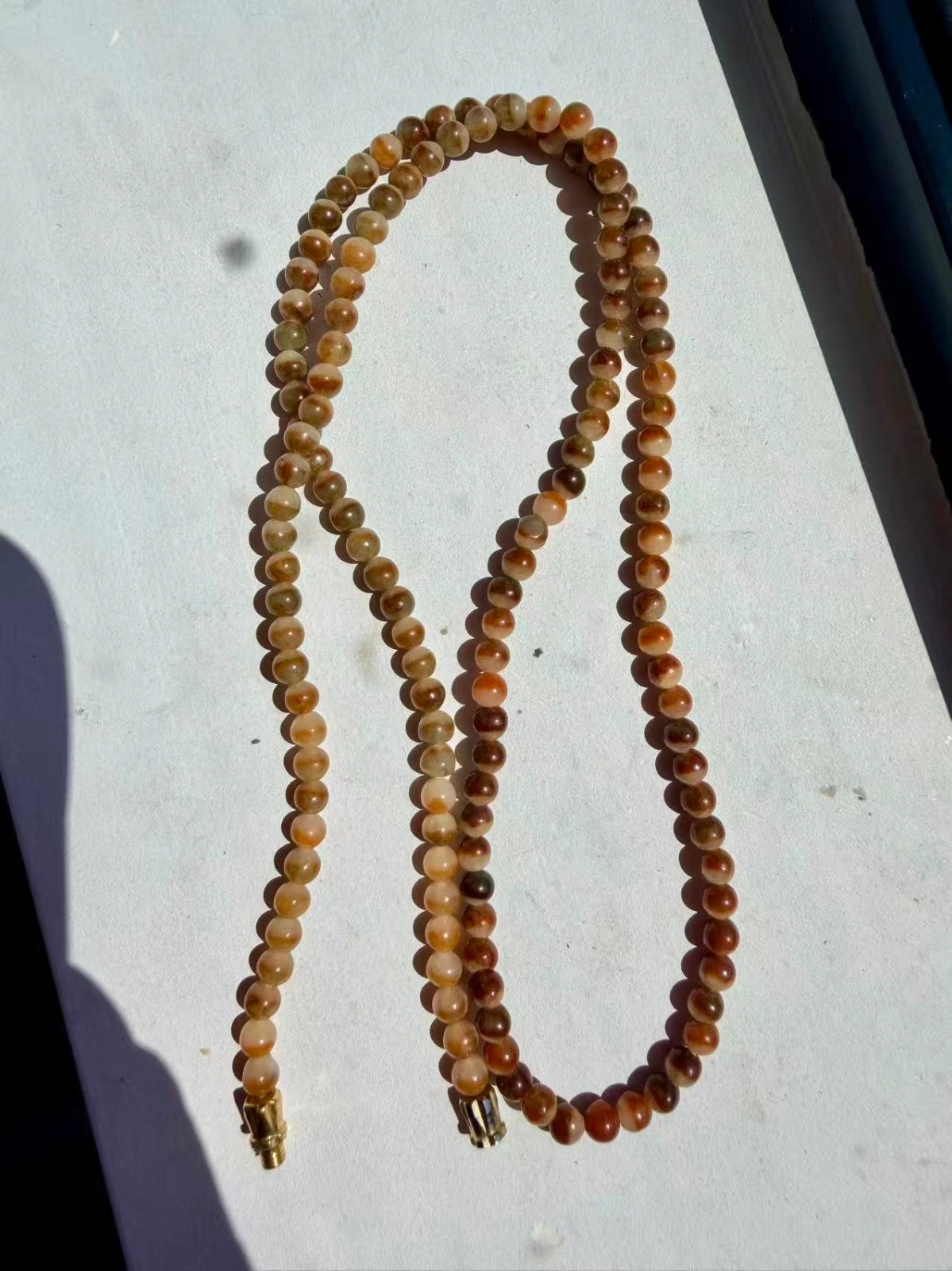 burma jadeite necklace 4m red half half type A Burmese jade 翡翠缅红无烧