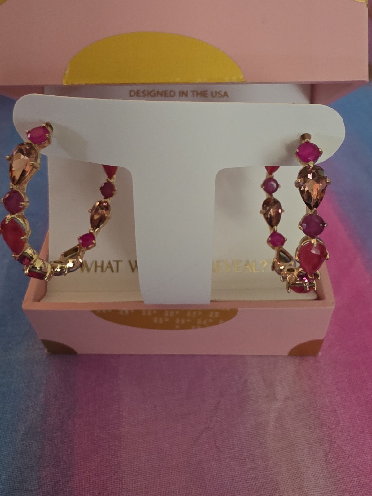 Ring Bomb Party Jewel Candy Earrings ER99130 “Haute Depature” Gold/Rio Heat
