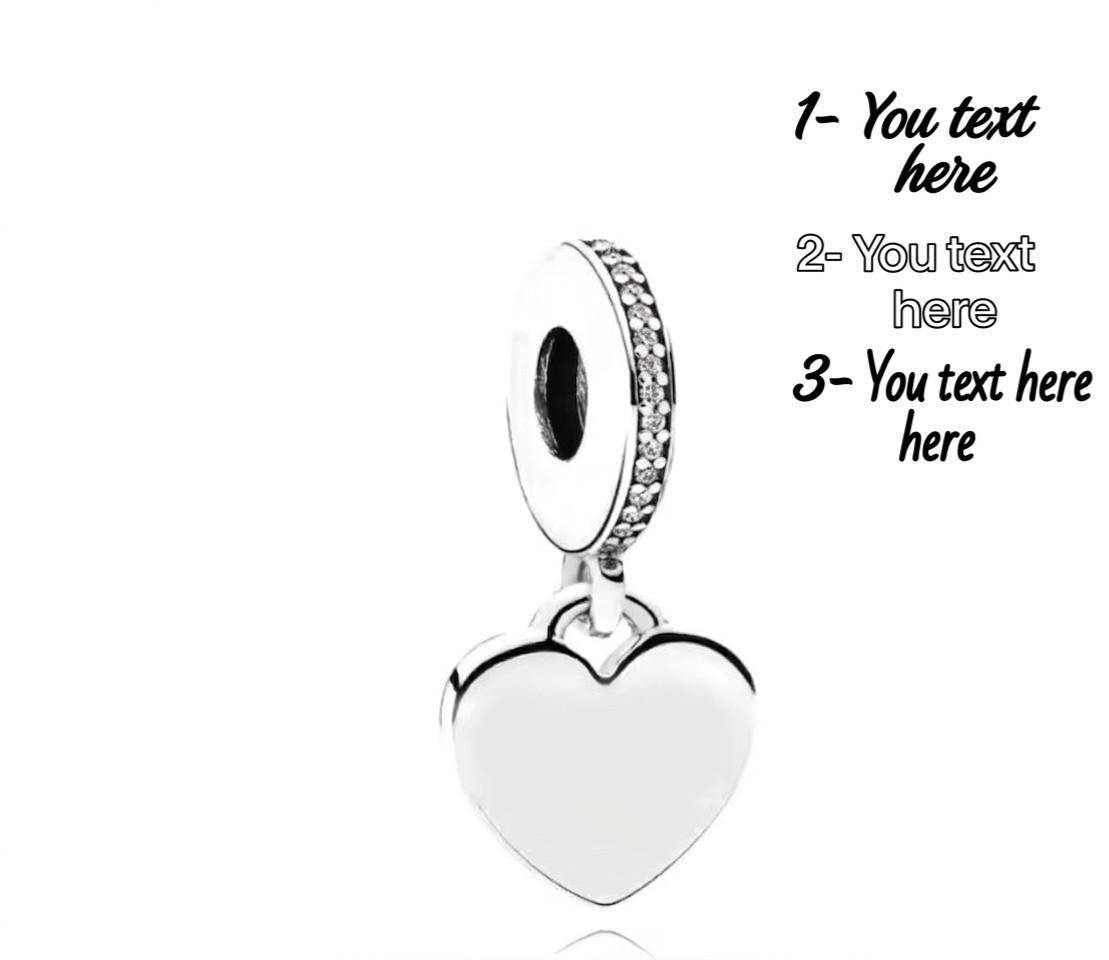 Custom Name / Text S925 Sterling Silver Charm Personalized Engraved Custom Text