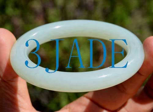 62mm Natural White Nephrite Jade Bangle Bracelet w/ certificate