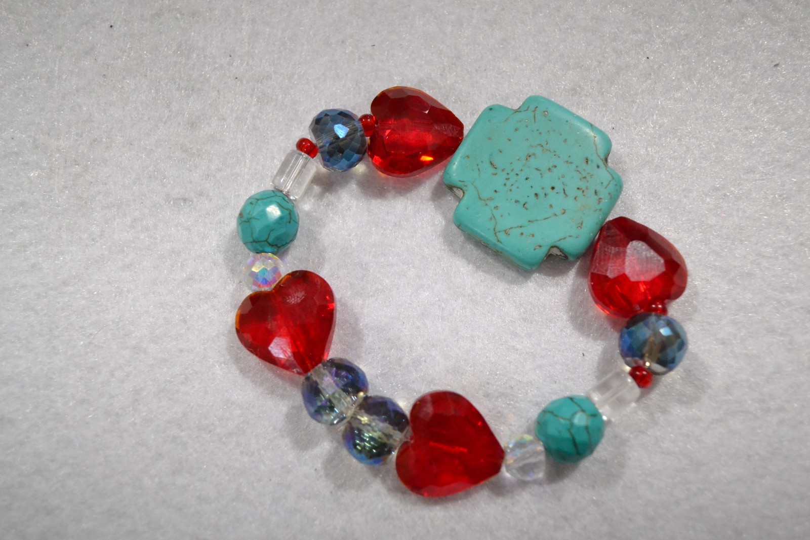 Turquoise Beaded Fashion Bracelet Slight Stretch Approx. 7 MM