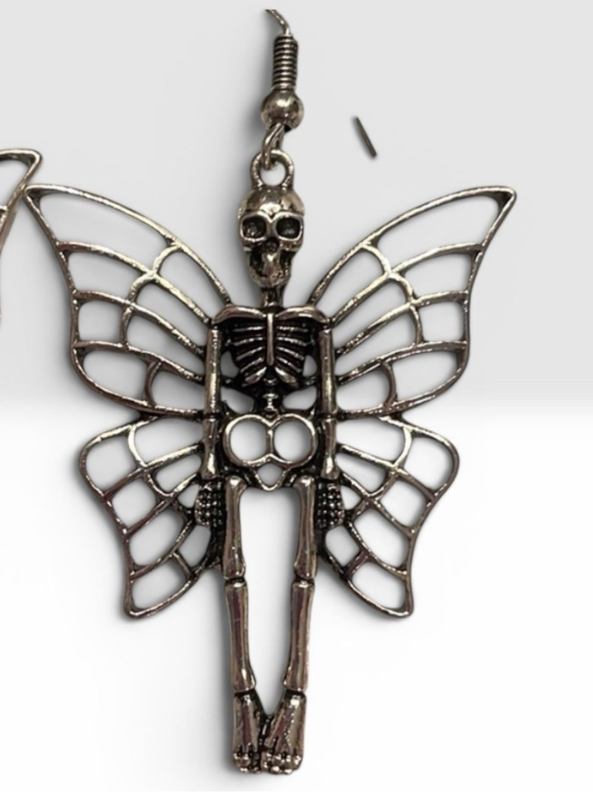 NWT 2 Pairs Body Rage Spencer Winged Skeleton Earrings Goth Alternative Unisex
