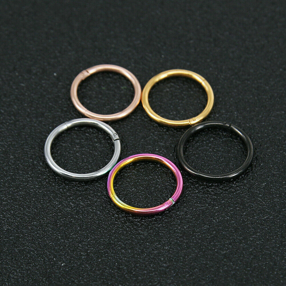 Surgical Steel Hinged Segment Hoop Ring Sleeper Lip Ear Nose Body Piercing 1PC