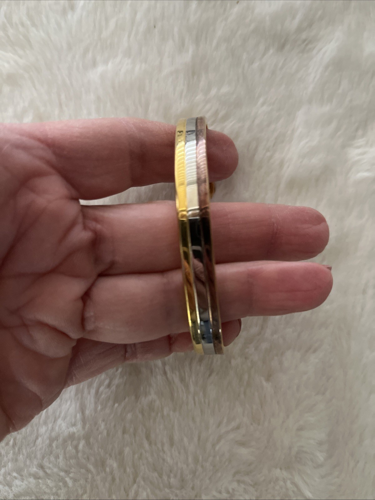 Tri-Color 24 K Gold Electroplate Cuff Bracelet Sz M Copper, Silver & Bracelet 5