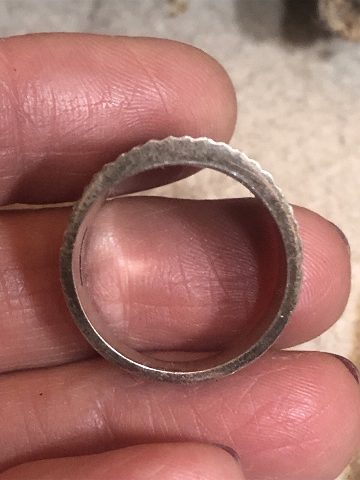 4. Vintage SU 925 Sterling Silver Wide To Narrow Ribbed Ring 7.75s, 13.2g Mexico