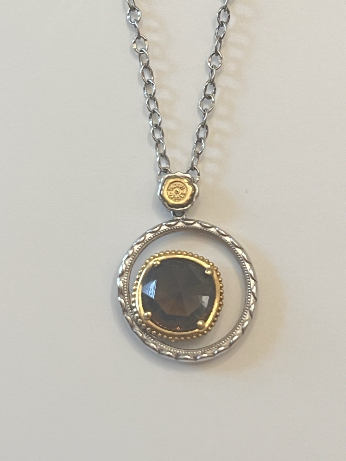 TACORI 925 Sterling & 18k Chocolate QUARTZ GEMMA BLOOM 18” NECKLACE
