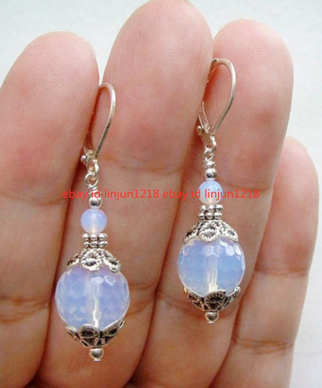 Beautiful Handmade Natural Sri Lanka Moonstone Gemstone Dangle/Drop Earrings