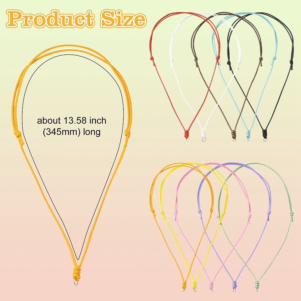 10x Polyester Cord Necklace Making w / Stainless Steel Jump Ring for DIY Jewelry