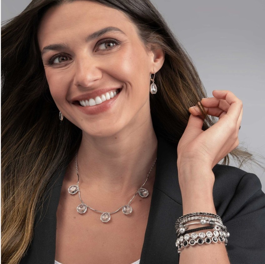 Silver and Sparkling Crystal Necklace. Touchstone Crystal by Swarovski Enchanted