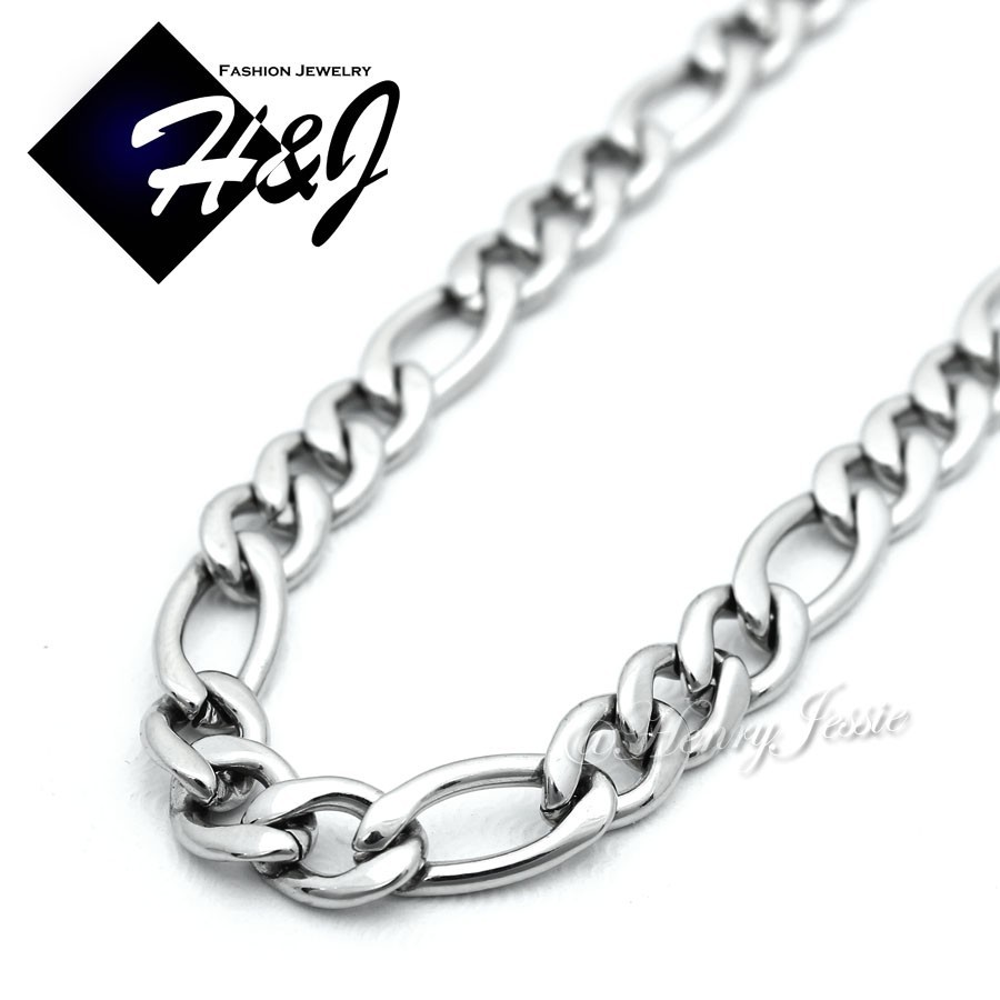 16-30″MEN Stainless Steel 2/3mm Silver Figaro Chain Necklace Cross Pendant*P67