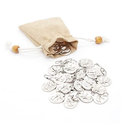 20 Pcs Spirit Guardian Angel Token – Good Luck Pocket Coin Lucky Coins – Silver