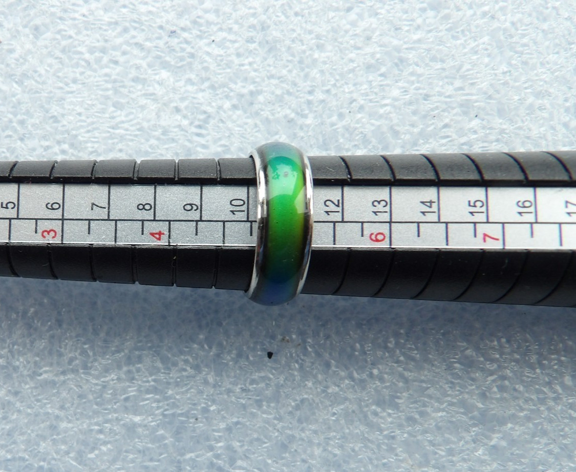 Silver Mood Ring Size 5+ Multicolor, Changes Color by Temperature
