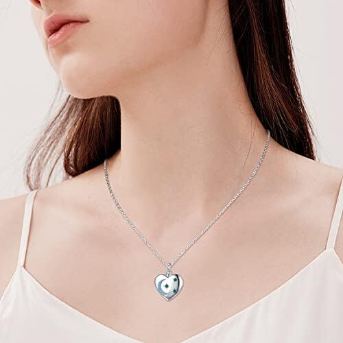 Moon Star Cremation Jewelry for Ashes 925 Sterling Silver Urn Keepsake Pendant
