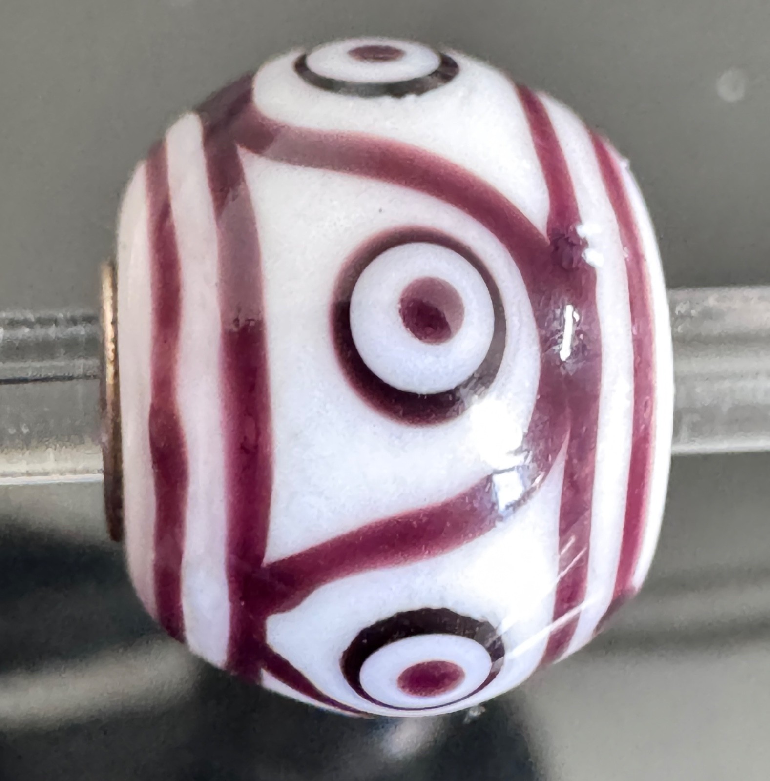 Trollbeads Sterling silver White Base MINI BARREL BEAD NO. 20