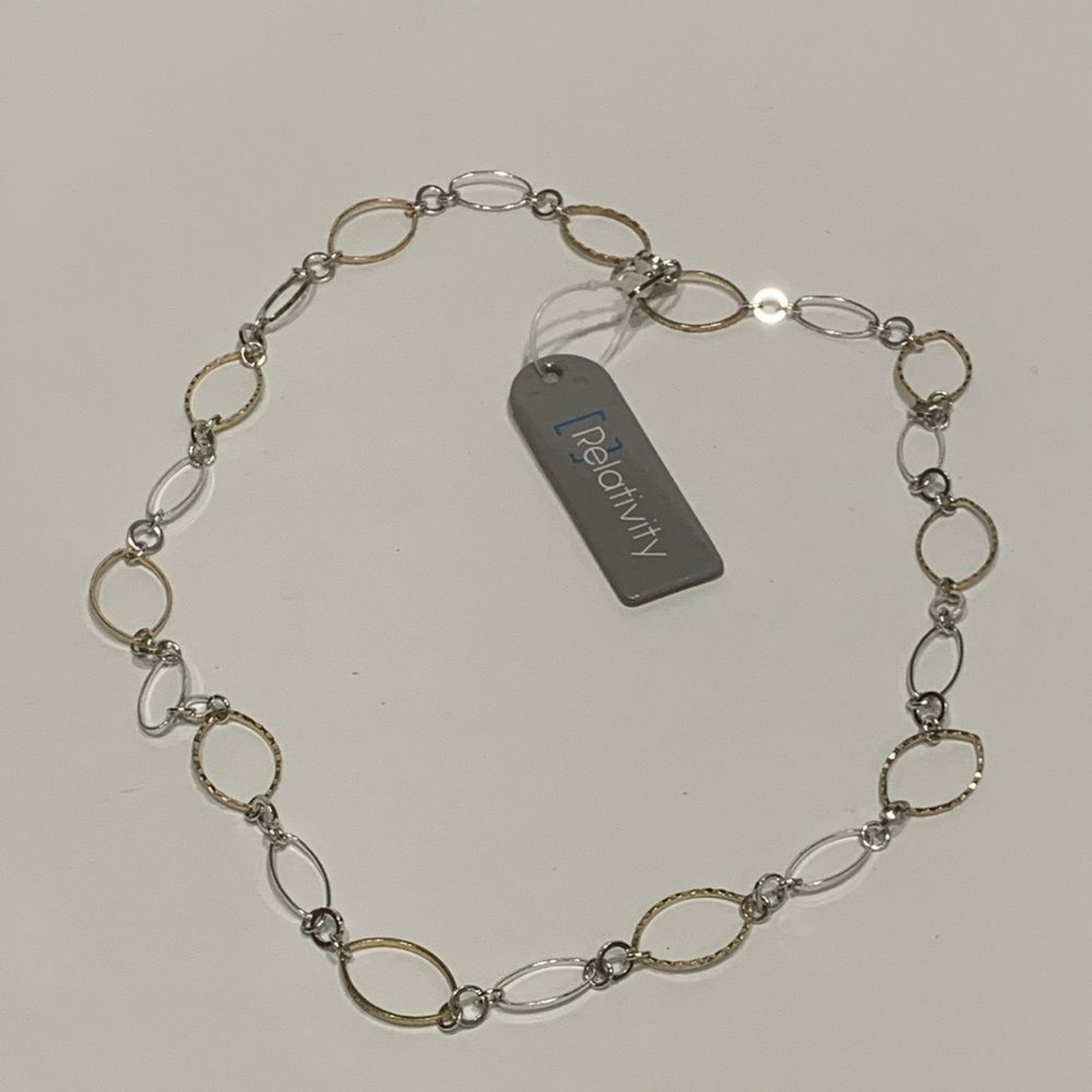 Relativity Two-Tone Gold and Silver loop chain Necklace 24” New NWT