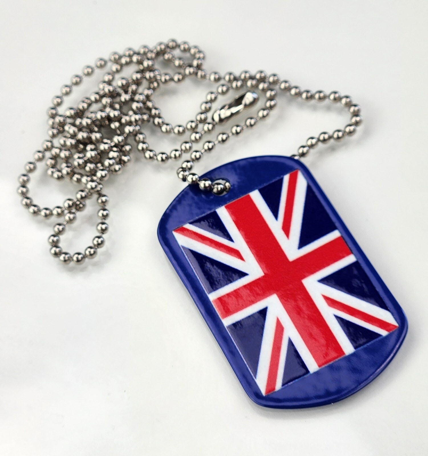 Custom Military Dog Tag National Flag Of The United Kingdom UK Blue Union Jack