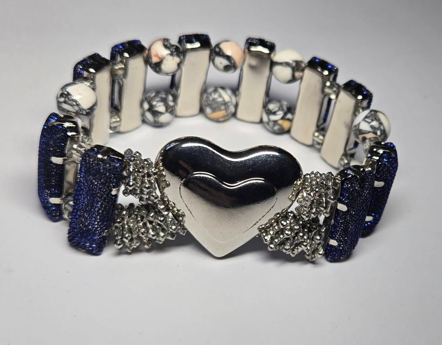 6 Pc Stretch Bracelet Set Mixed Colors Angel Heart Fashion Jewelry Lot for Women