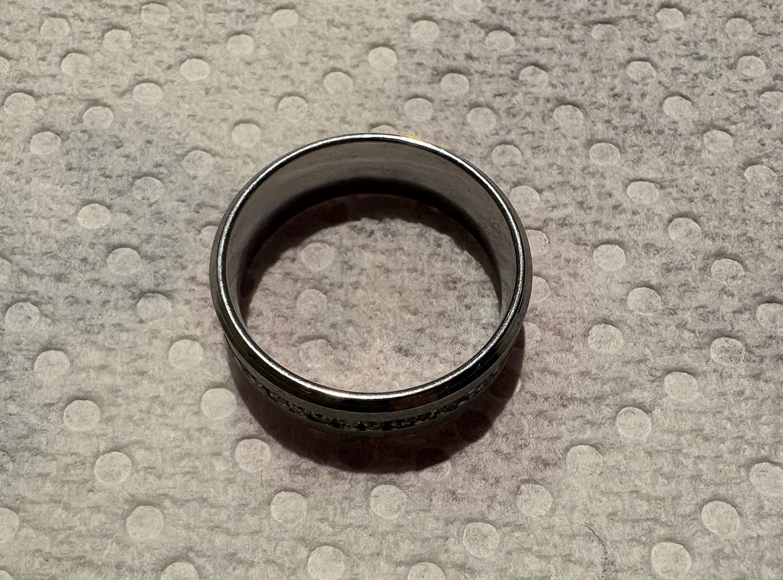 Firazio Silver-Tone Metal Channel-Set Stainless Steel Crystal Band Ring Size 13