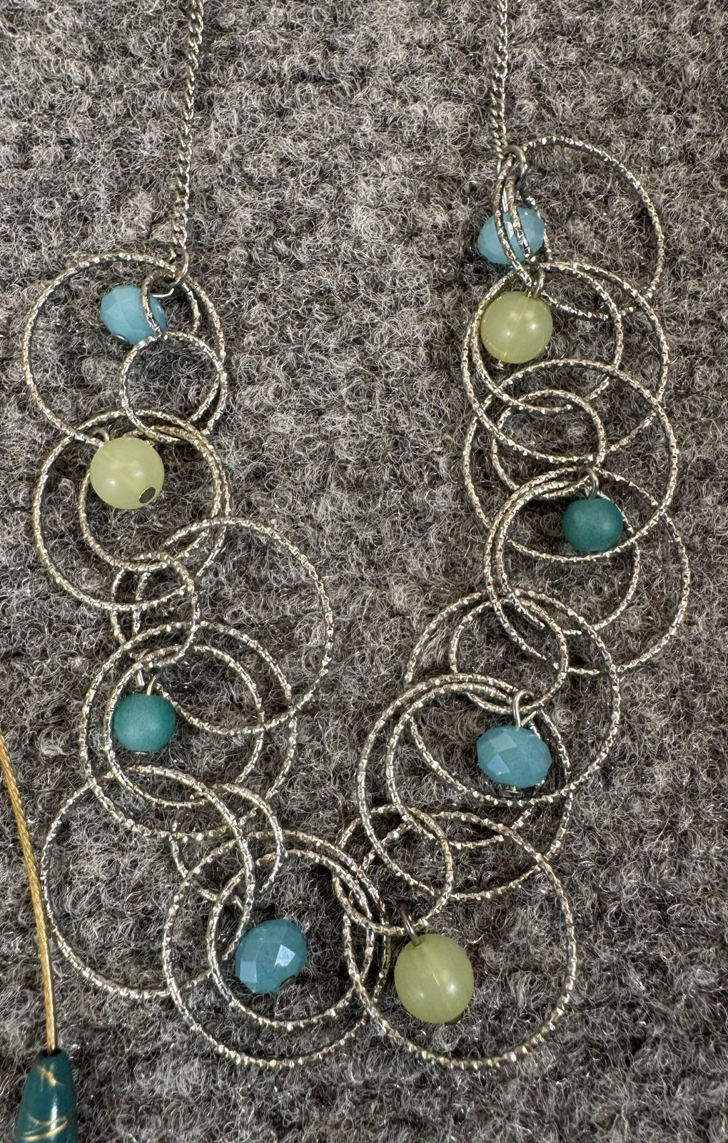 Fashion Jewelry Necklaces Lot of 10 Varied Lengths Blues Greens Beads Stones