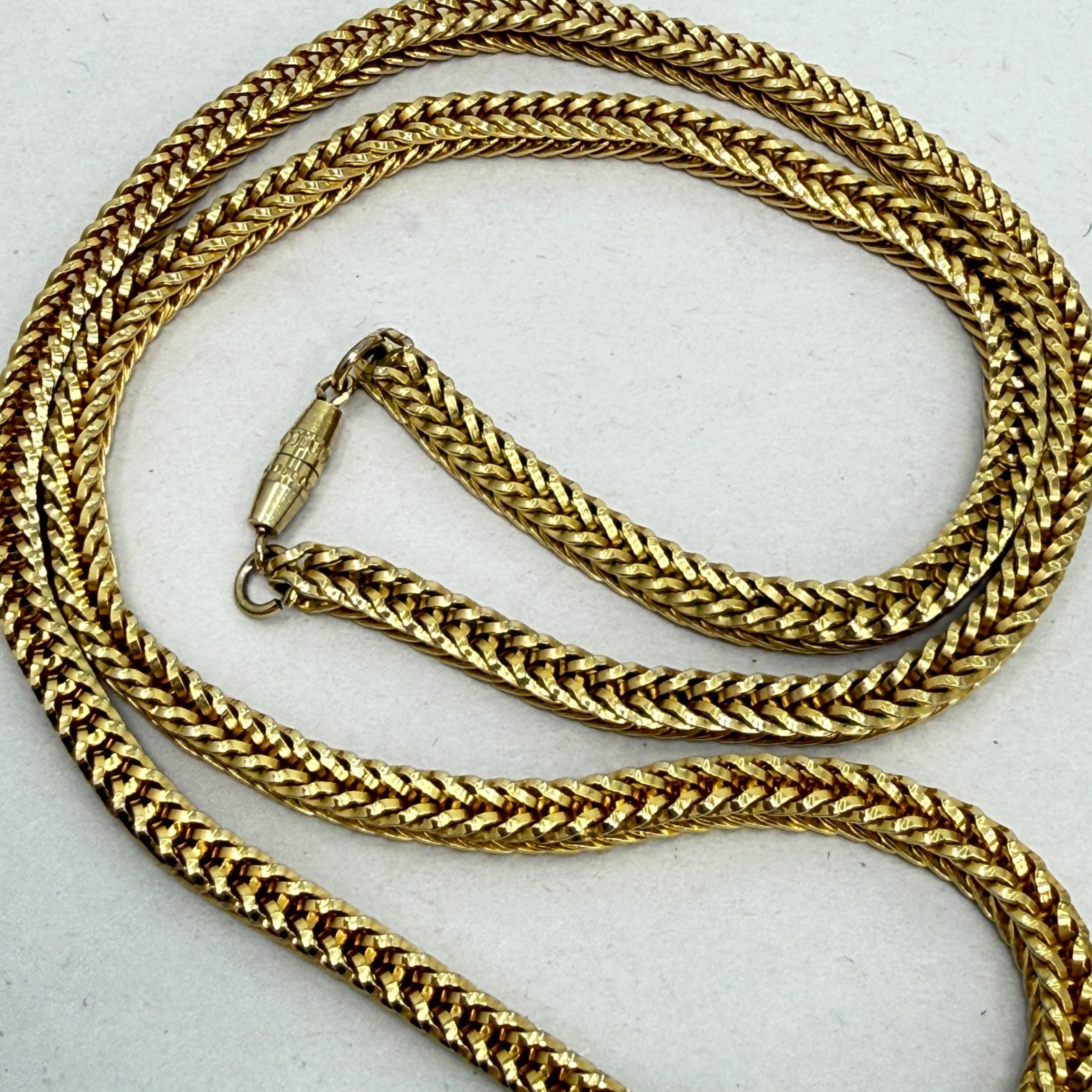 Wheat Franco Link Chain Necklace with Barrel Clasp Gold Tone Classic Chunky