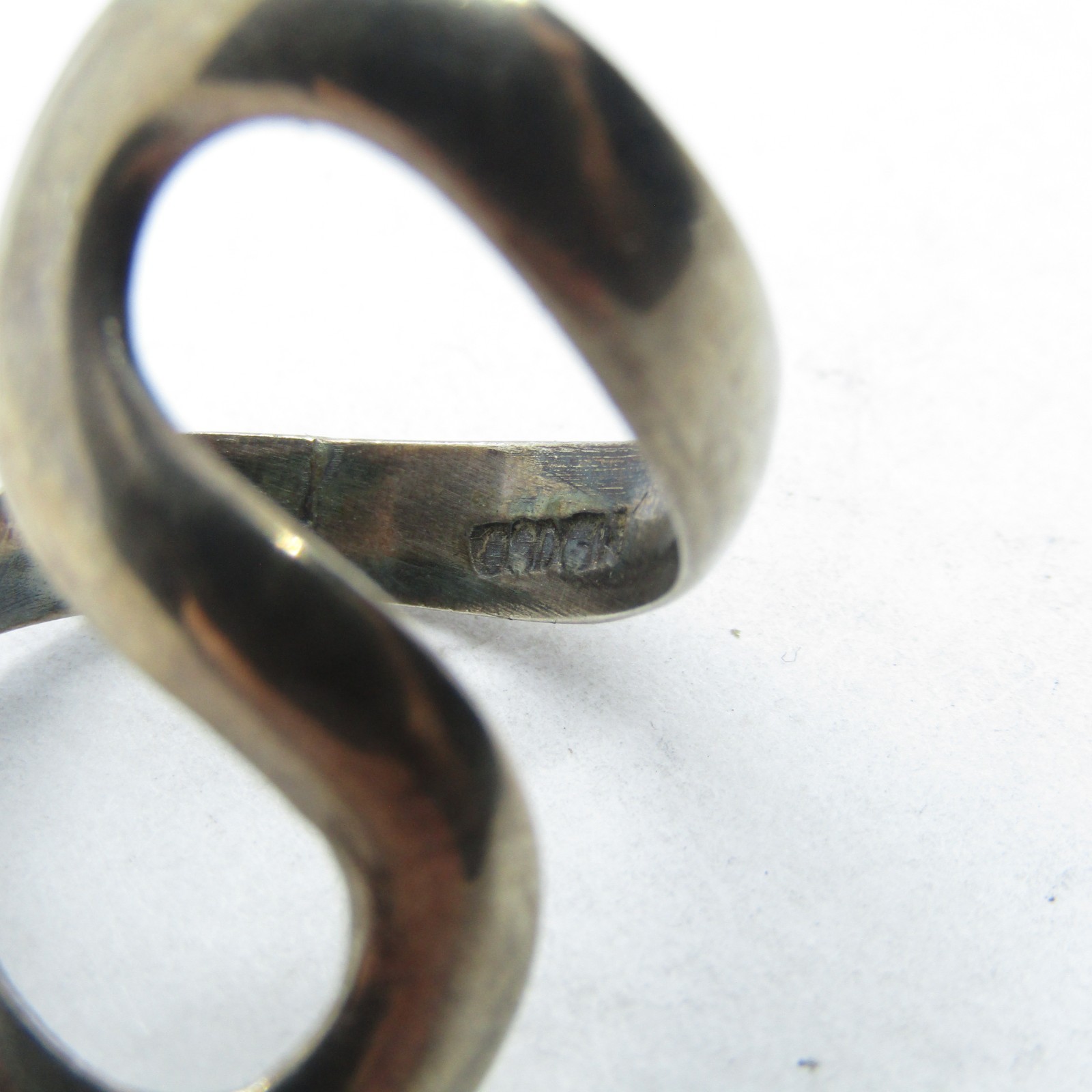 Mexico Sterling Silver 925 S Wrap Ring Size 7.5 K8092