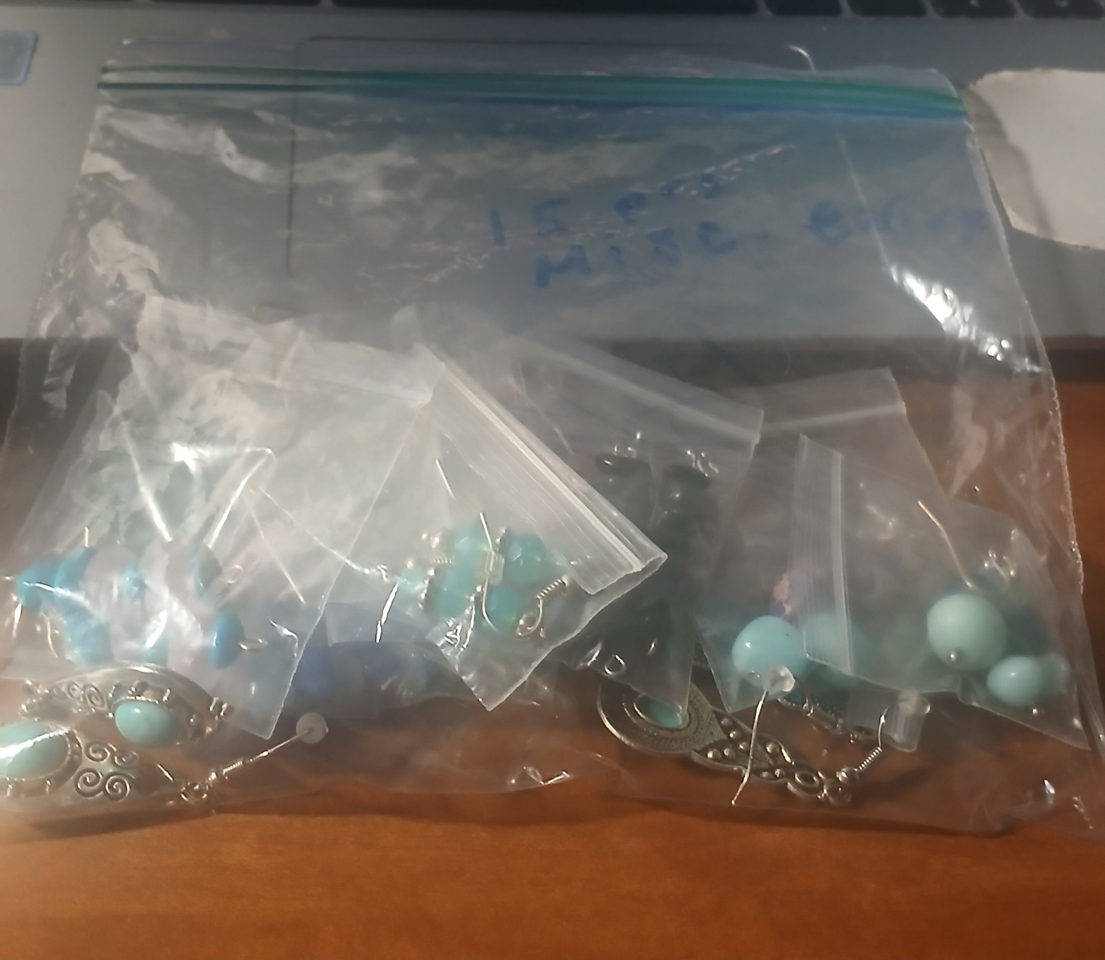 grab bag of hand made pierce earrings … surprise …. 15 pairs ..