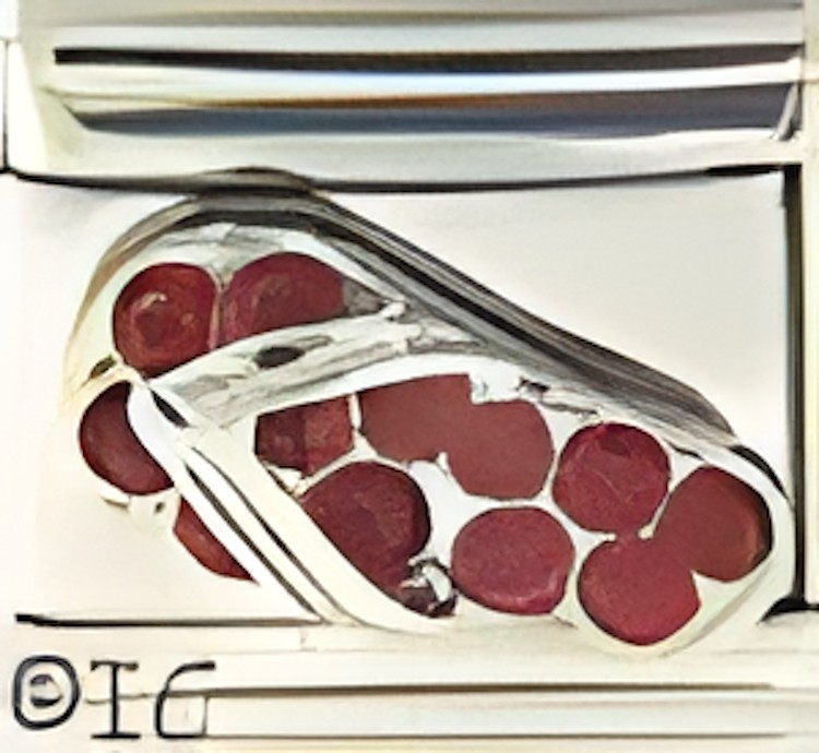 Red CZ Flip Flop Enamel 9mm Italian Charm Link Beach Sandal Shoe Jewelry Gift