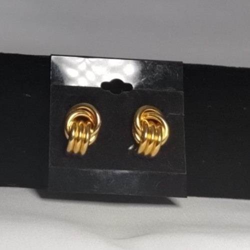 Napier Love Knot Stud Pierced Goldtone Earring Contemporary Classic Jewelry Gift