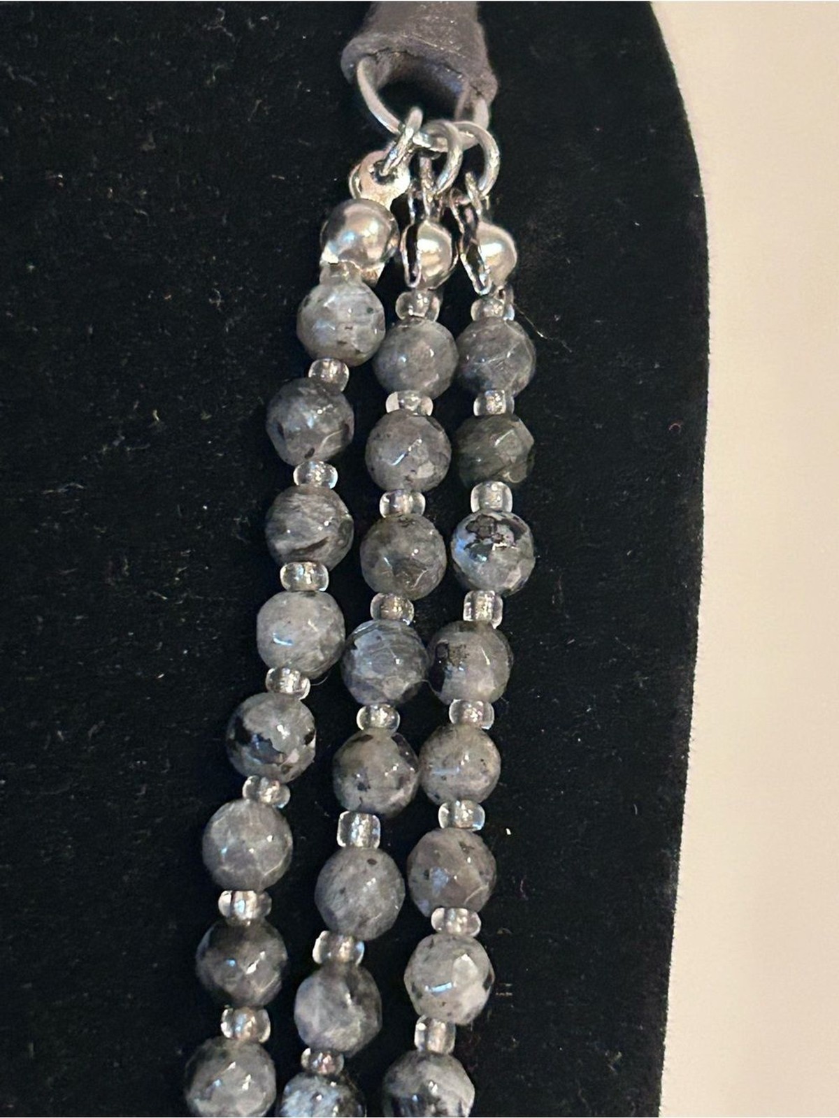 Layered Gray Beaded Women’s Necklace – Classic Multi-Strand Style
