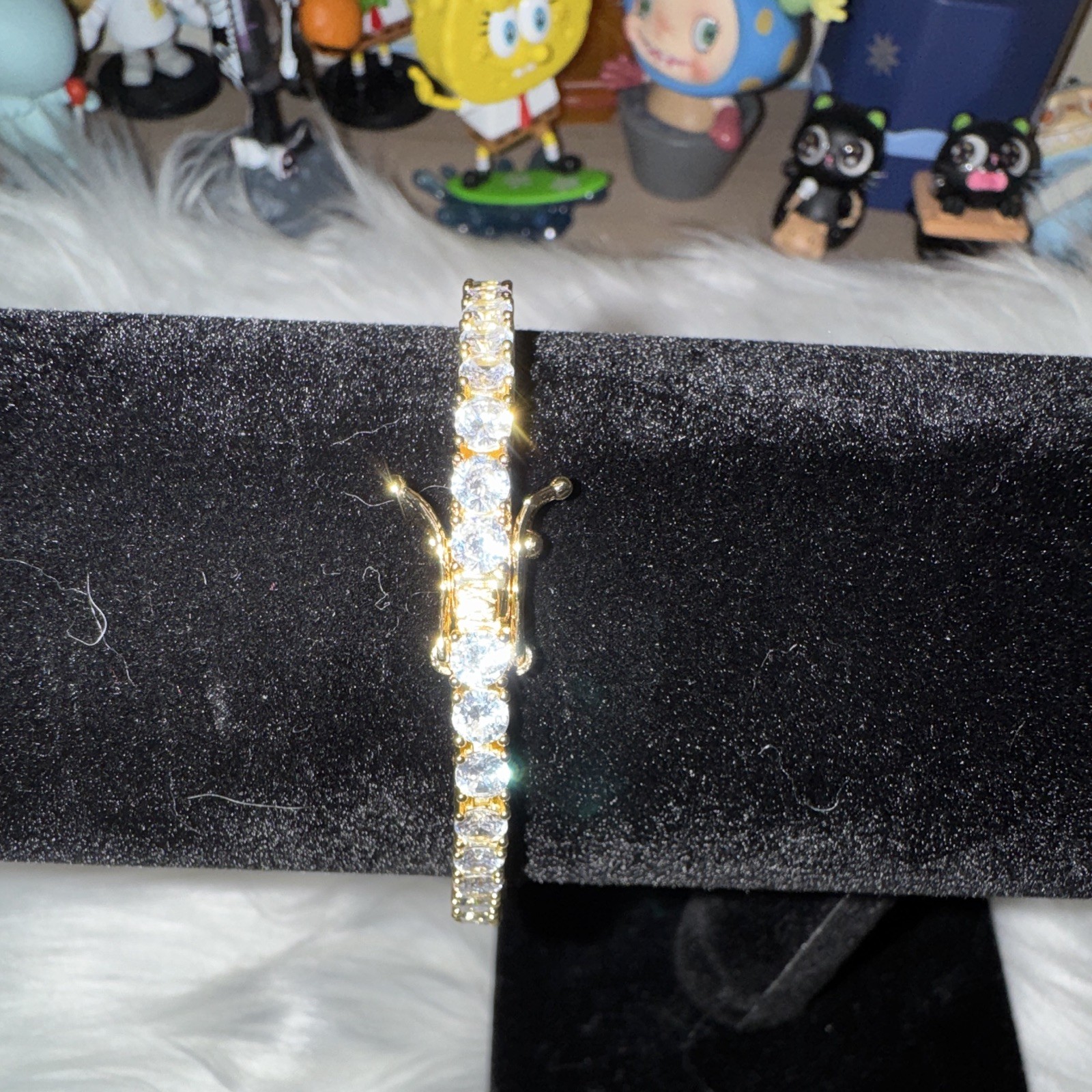 Tennis Bracelet Moissanite 14k Gold Filled, 8inch, 4mm, Box Clasp