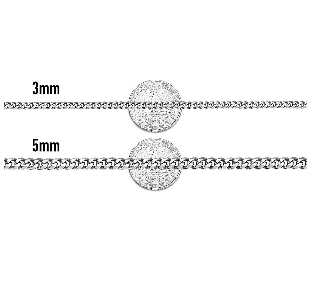 Stainless Steel Mens Cuban Link Chain,Miami Cuban Chain Necklace Hip Hop Jewelry