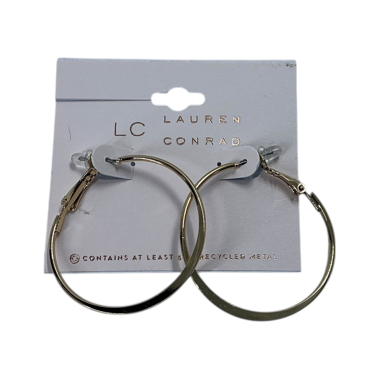 Lauren Conrad LC Gold Tone Hoop Earrings Contains Recycled Metal