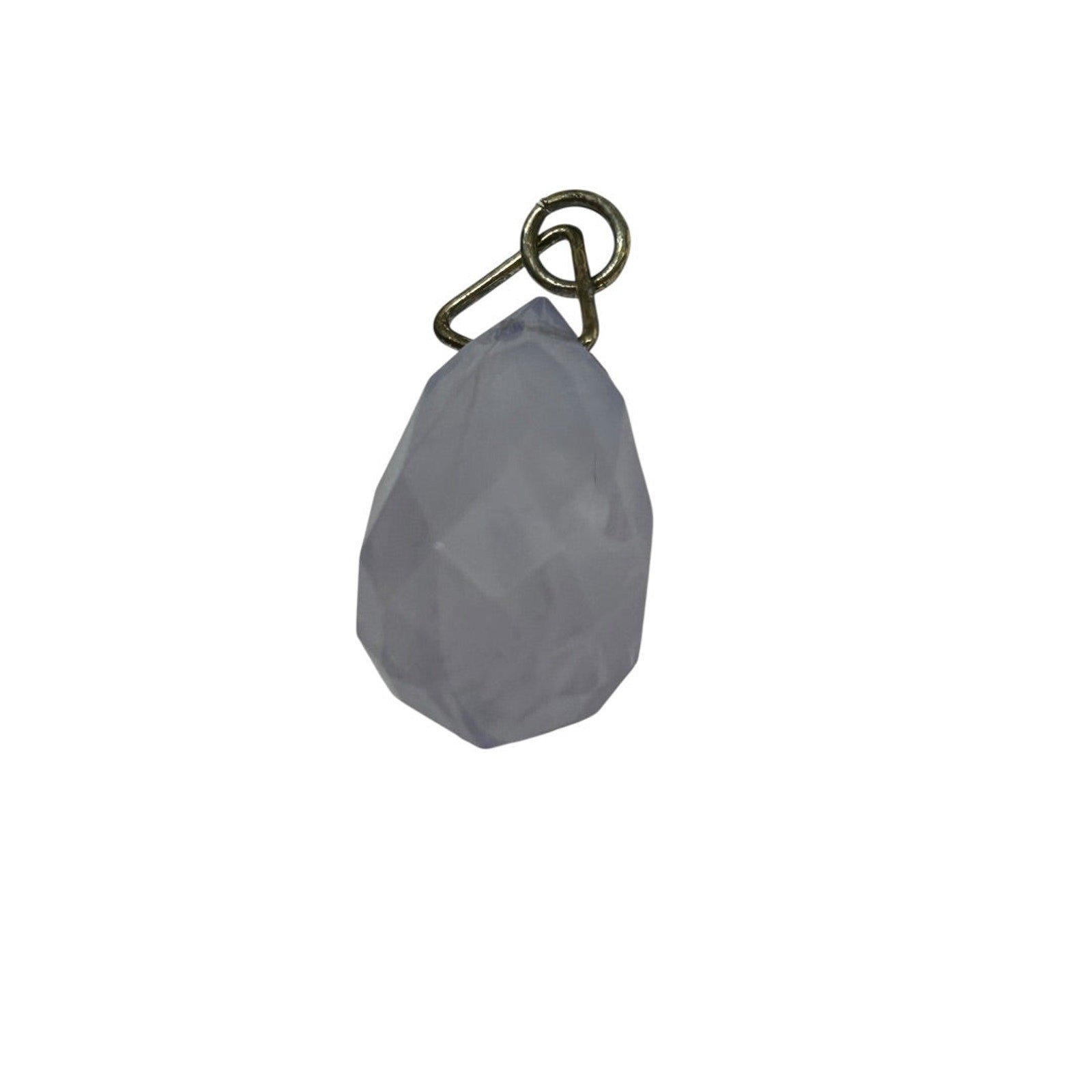 Acrylic Lavender Pendant Faceted Silvertone Jump Ring .75″