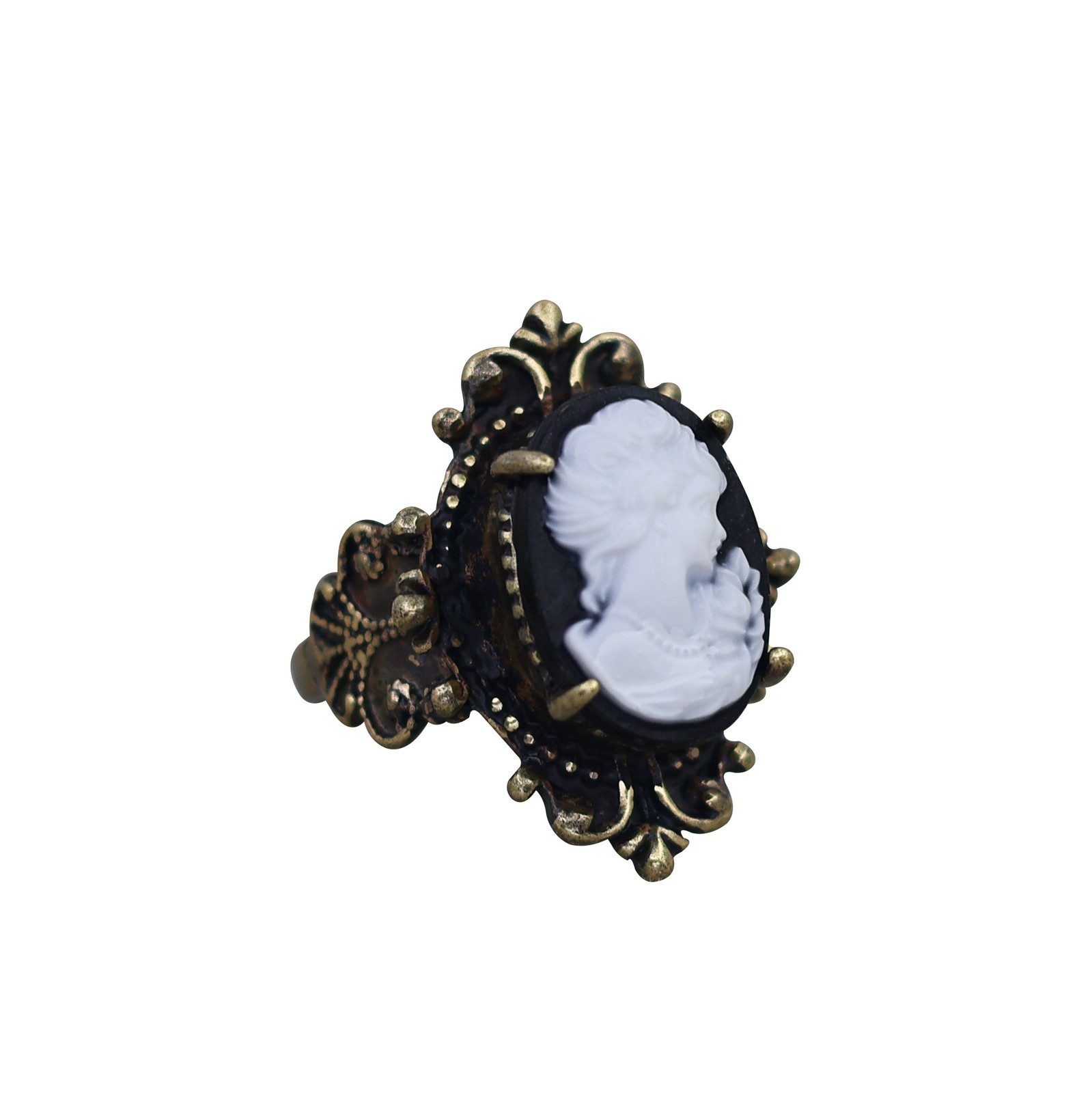 10pcs Vintage Lady Cameo Rings Bulk Antique Bronze Plated Assorted Jewelry