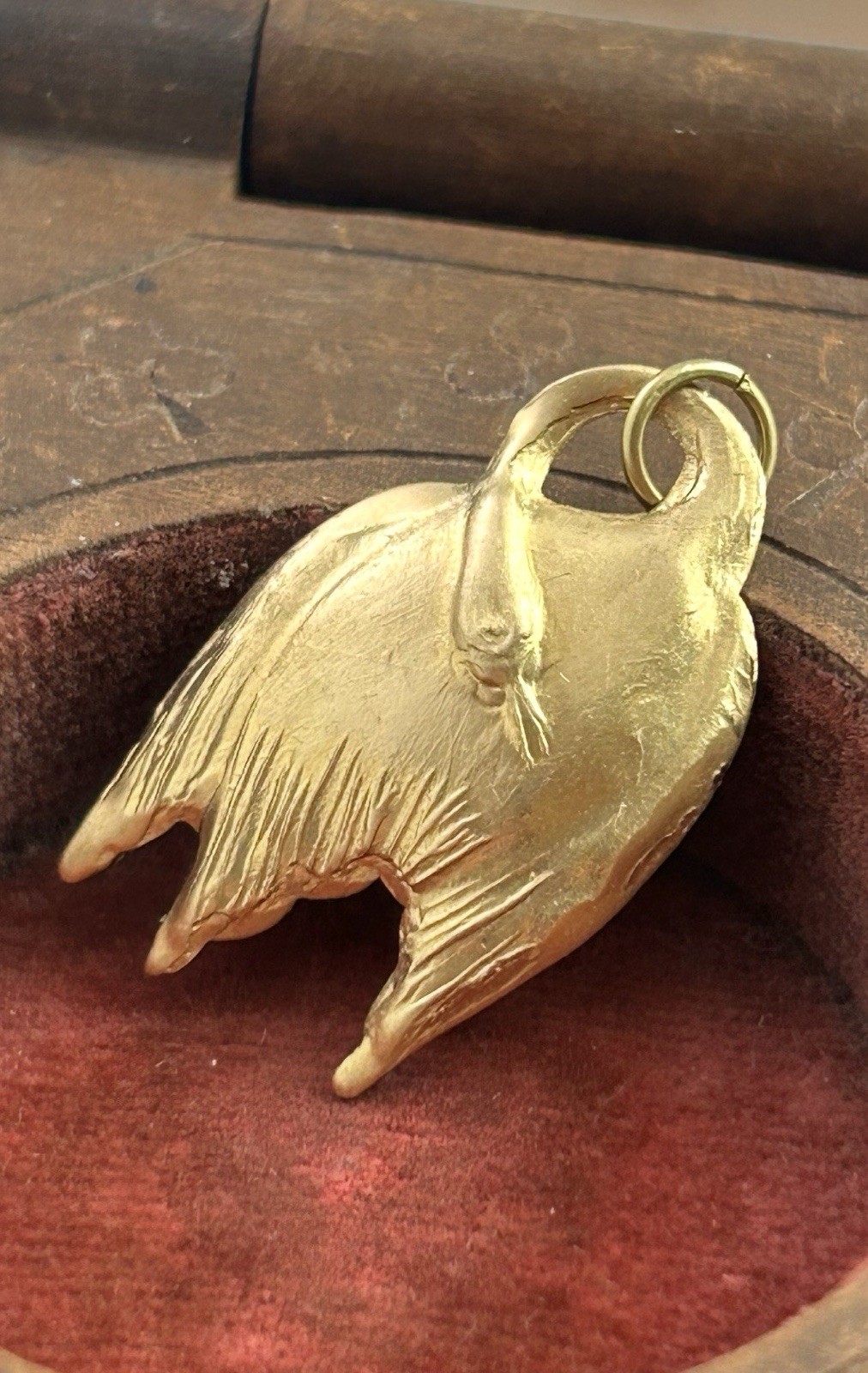 Swan Charm Necklace Pendant Elegant Brass Metal Stamping Bird Goose Jewelry