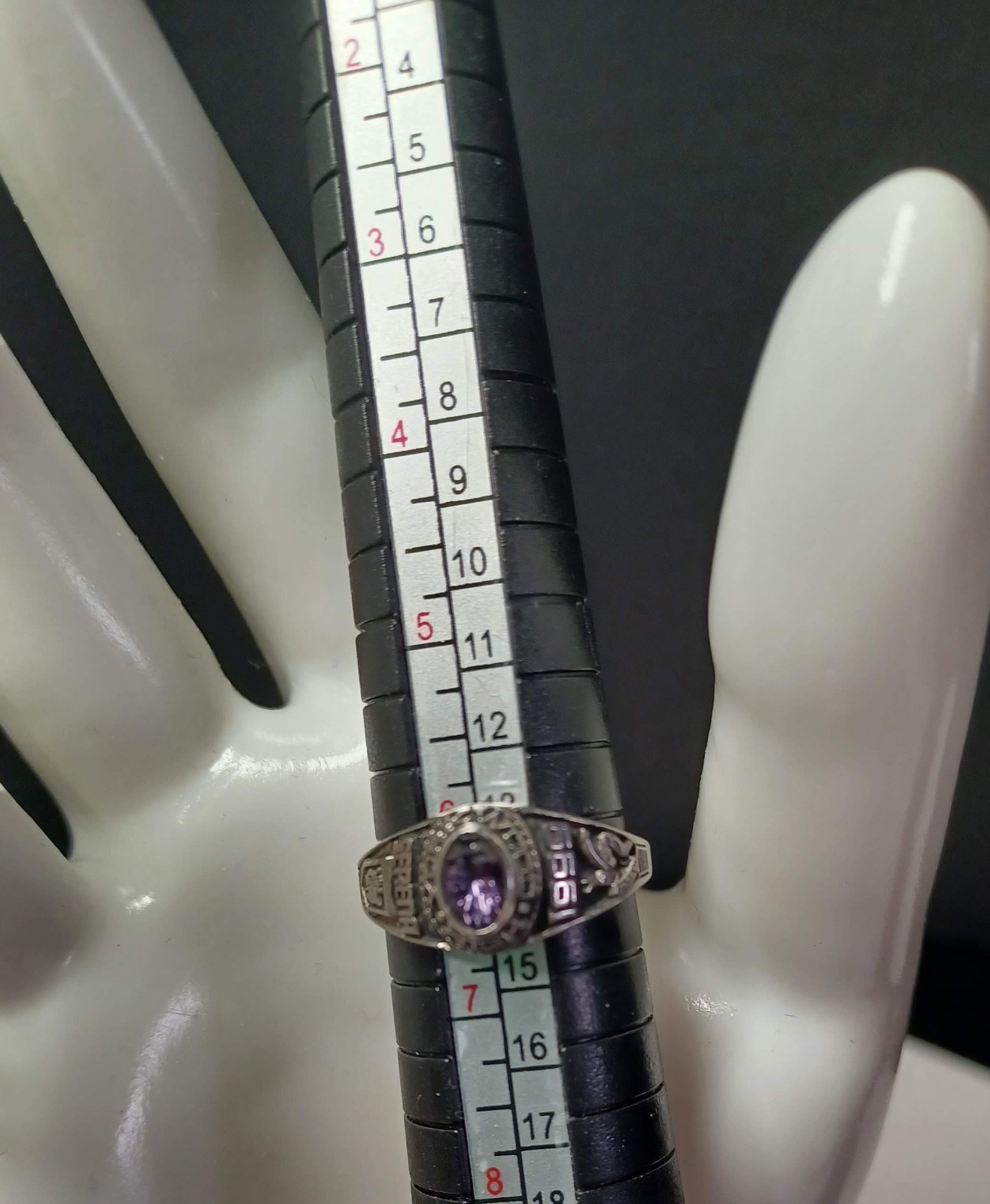 Graduation Class Ring 1999 Serena Minnie Crane High School Purple Stone Lady