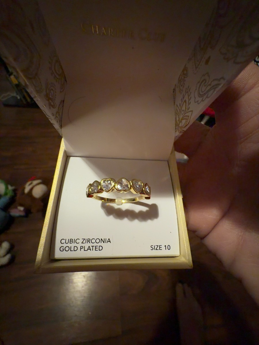 PalmBeach Jewelry 1 TCW Round White Cubic Zirconia Gold-Plated Ring