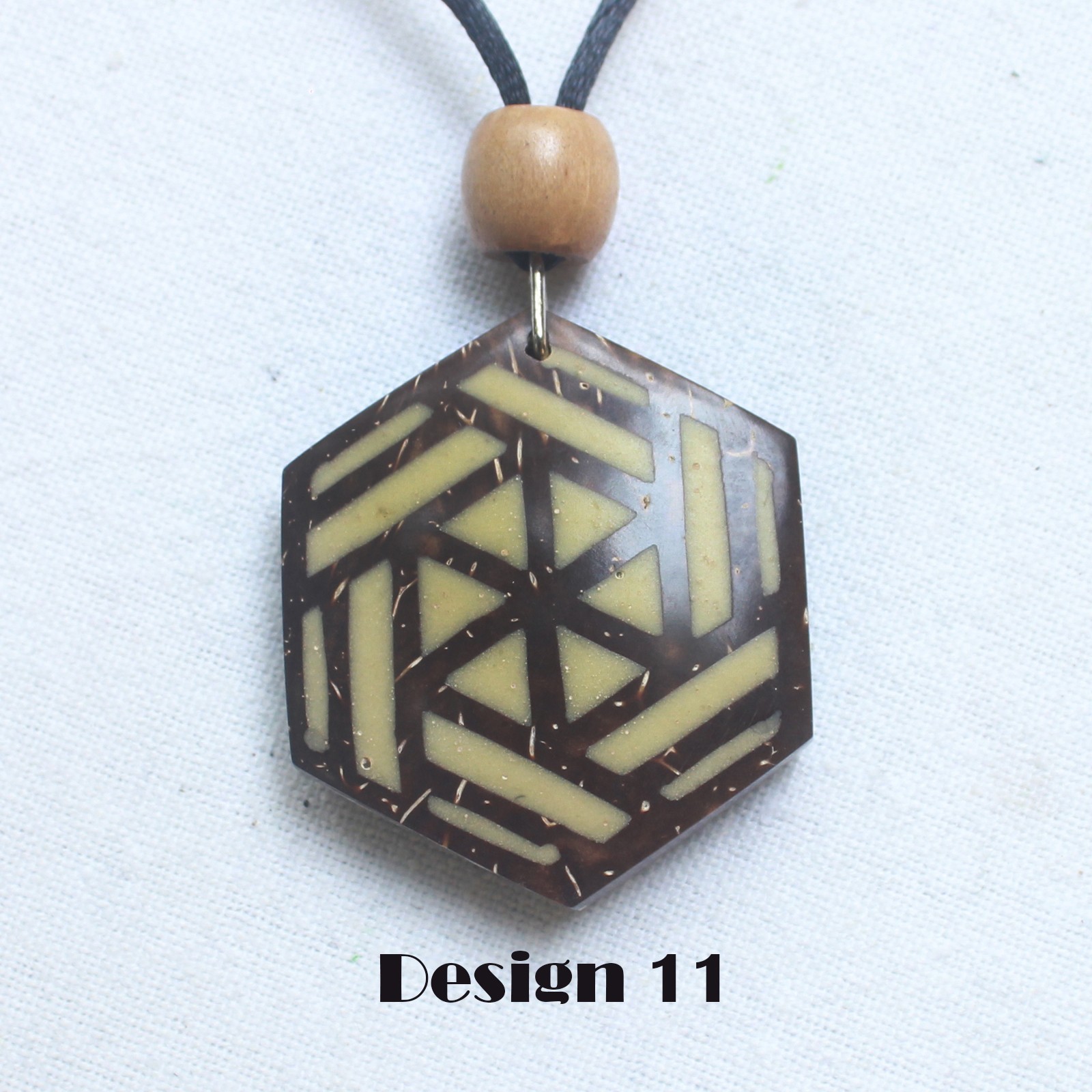 coconut shell craft handmade pendant with rope for men and women