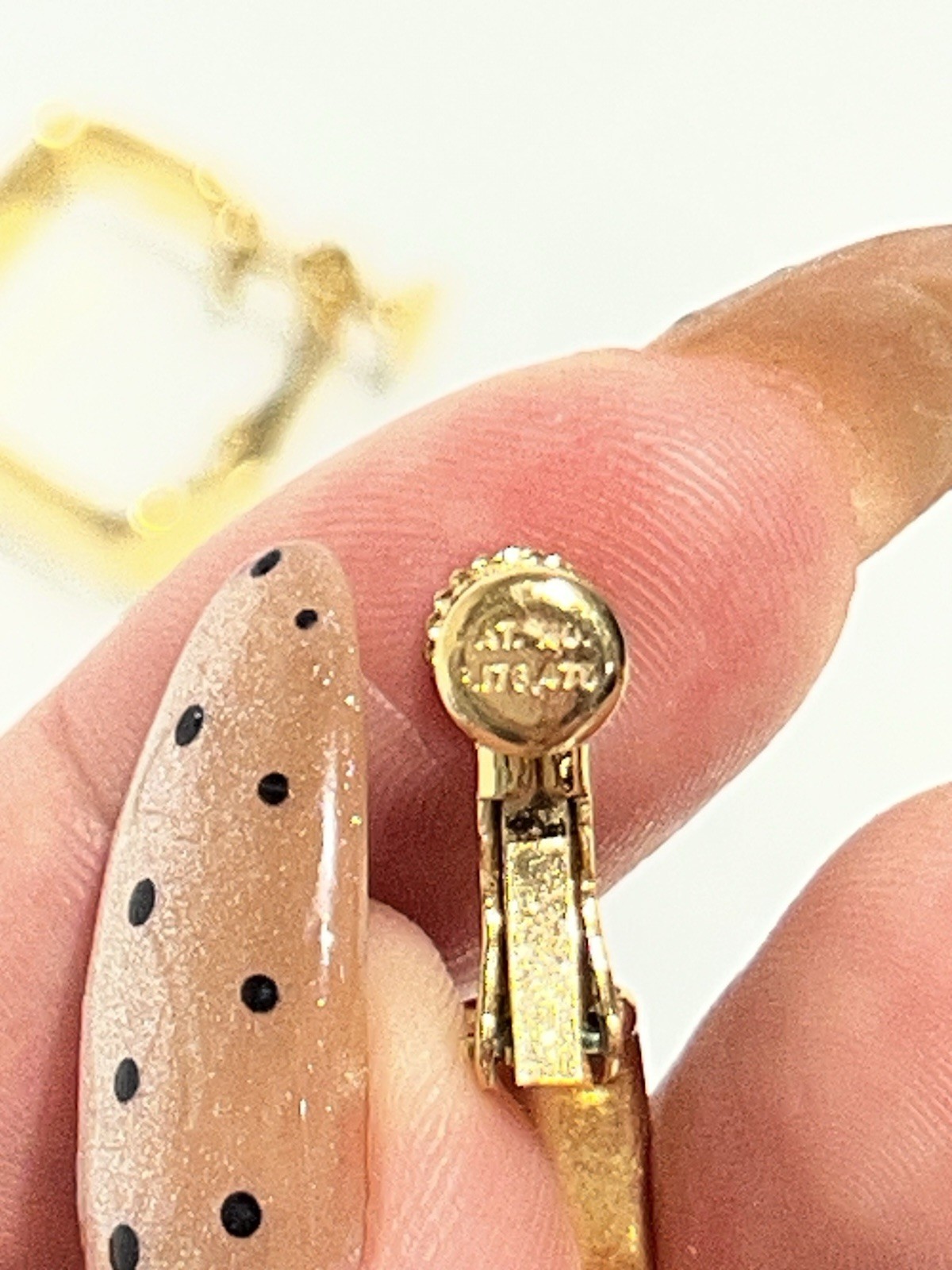 Vintage Napier Gold Tone Square Clip On Earrings Screw Back Geometric