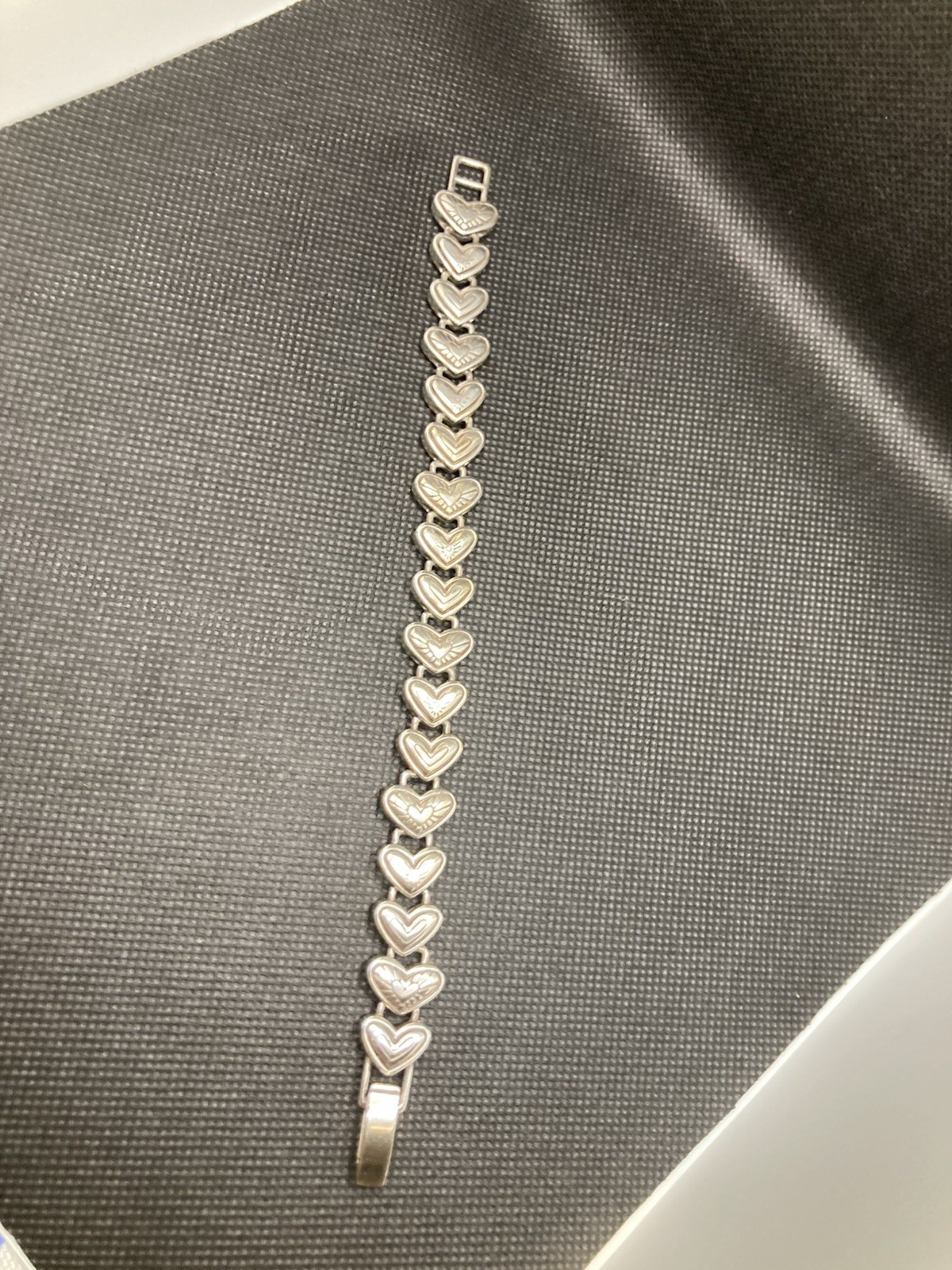 Brighton Heart Link Chain Bracelet w/ Fold-Over Closure, Sterling Silver