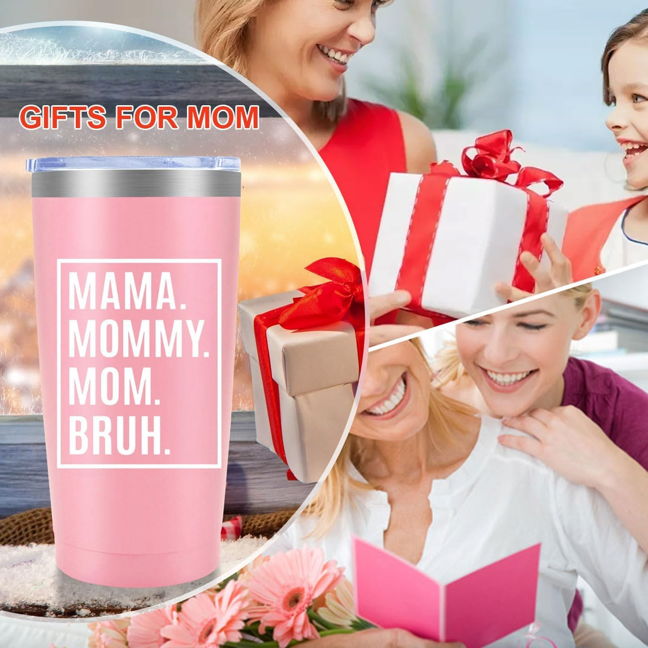 Mothers Day Birthday Gifts for Mom 20Oz Pink Stainless Steel Tumbler