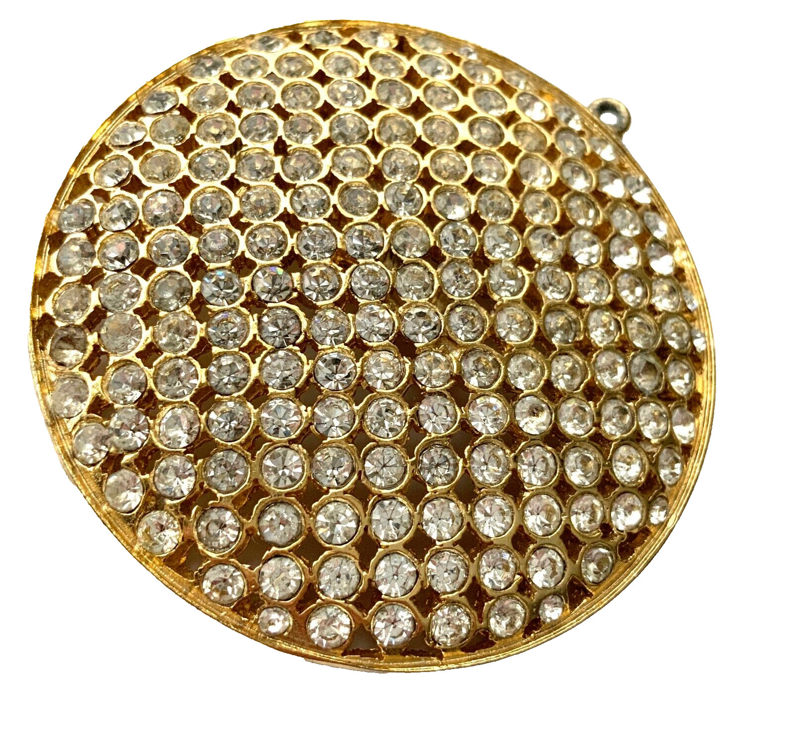 VALENTINO CRYSTAL EMBELLISHED GOLD TONE PENDANT