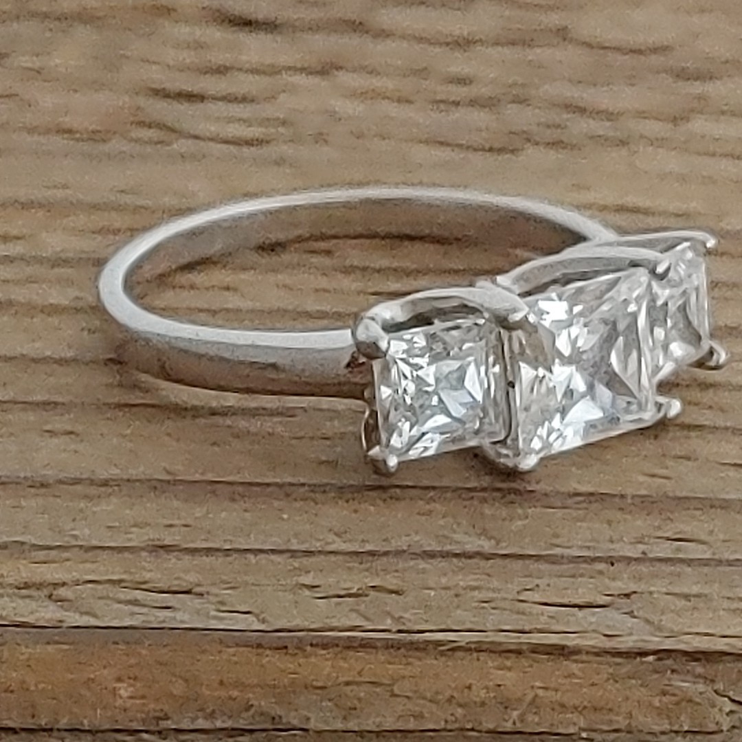 925 Sterling Silver CZ Engagement Ring Cubic Zirconia JCM Size 9
