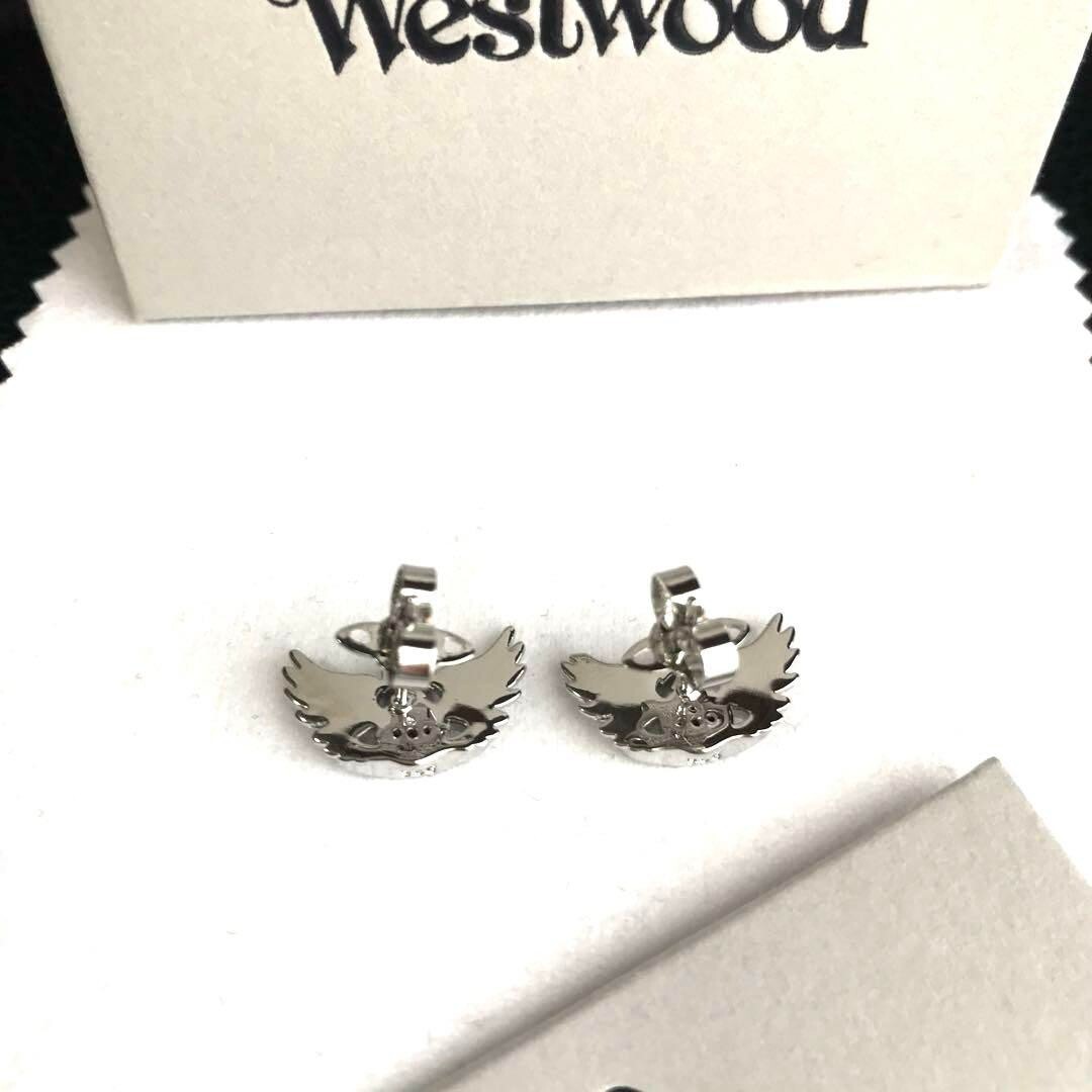 Vivienne Westwood wings Orb Earrings Silver Outlet authentic 1.5cmx0.8cm