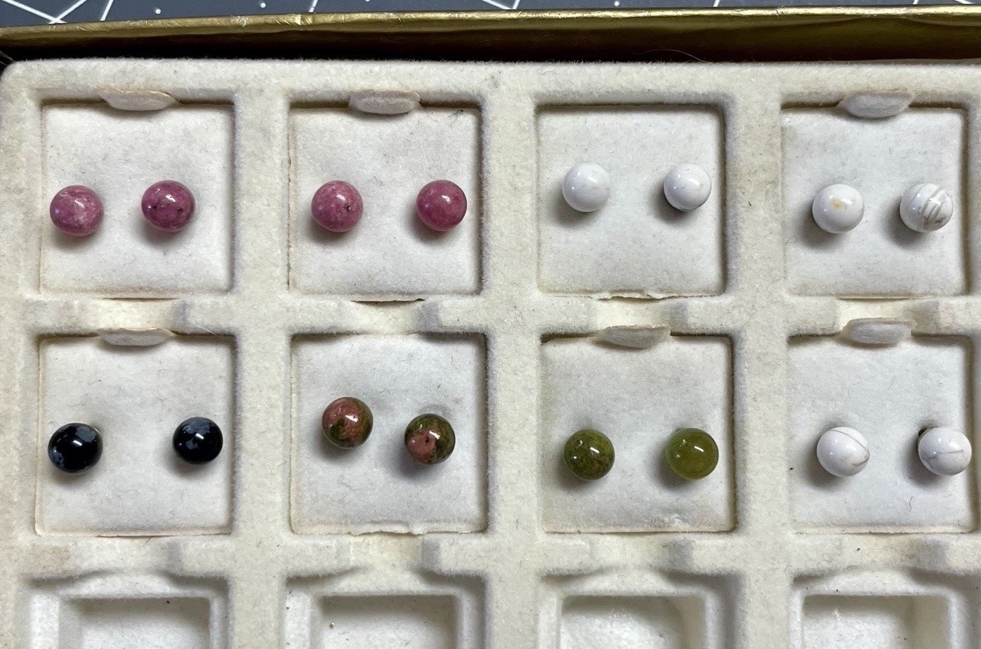 Semi Precious Stone 3 Mm Round Surgical Steel Post Earrings