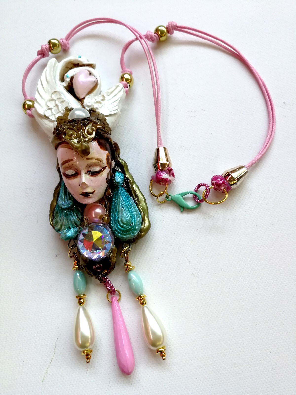 Luxury Necklace Magic Pendant Jewelry Beauty Sleeping Art Deco Swan Belle Epoque