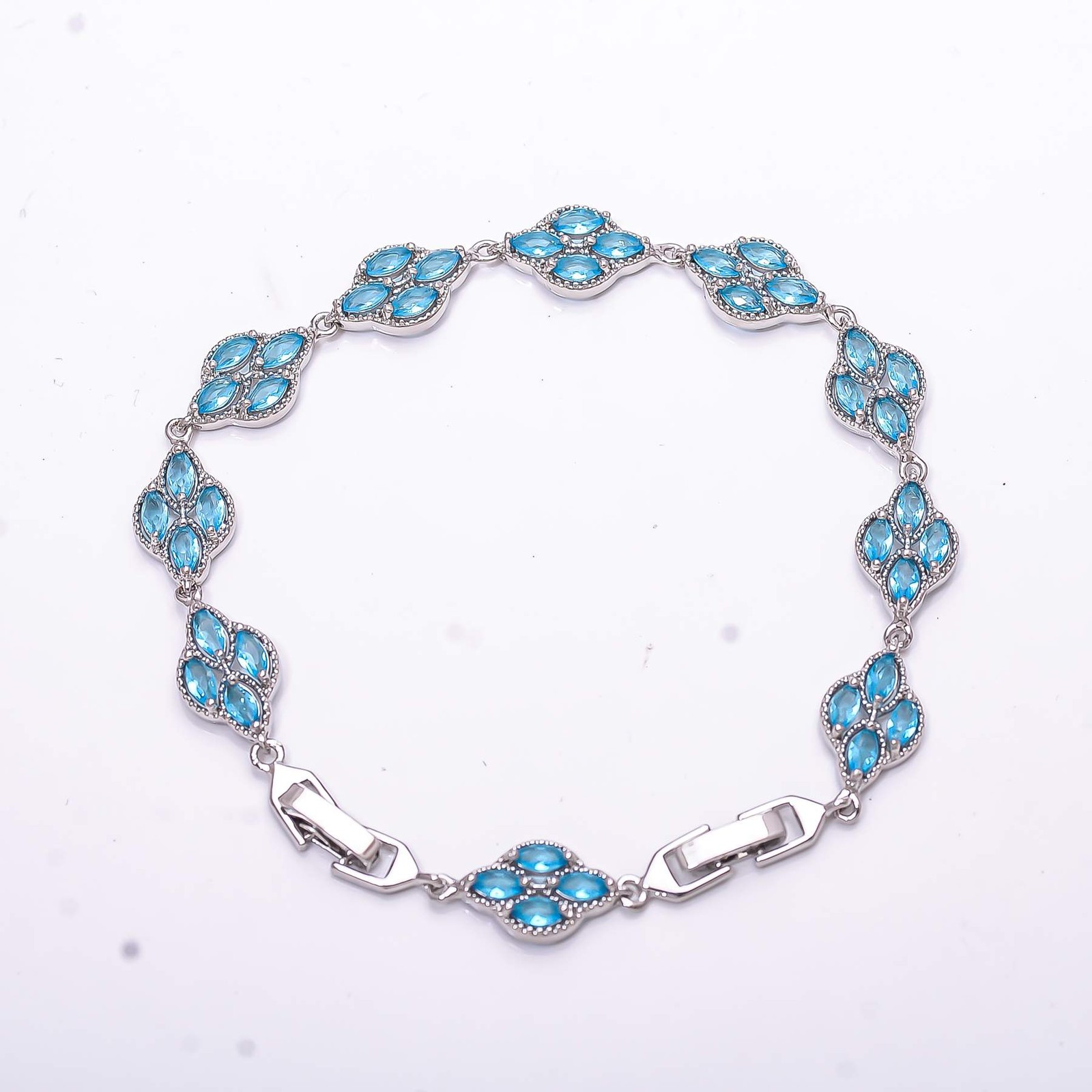 London Blue Topaz 925 Sterling Silver Tennis Bracelet 8.99″ B_9734_683_17