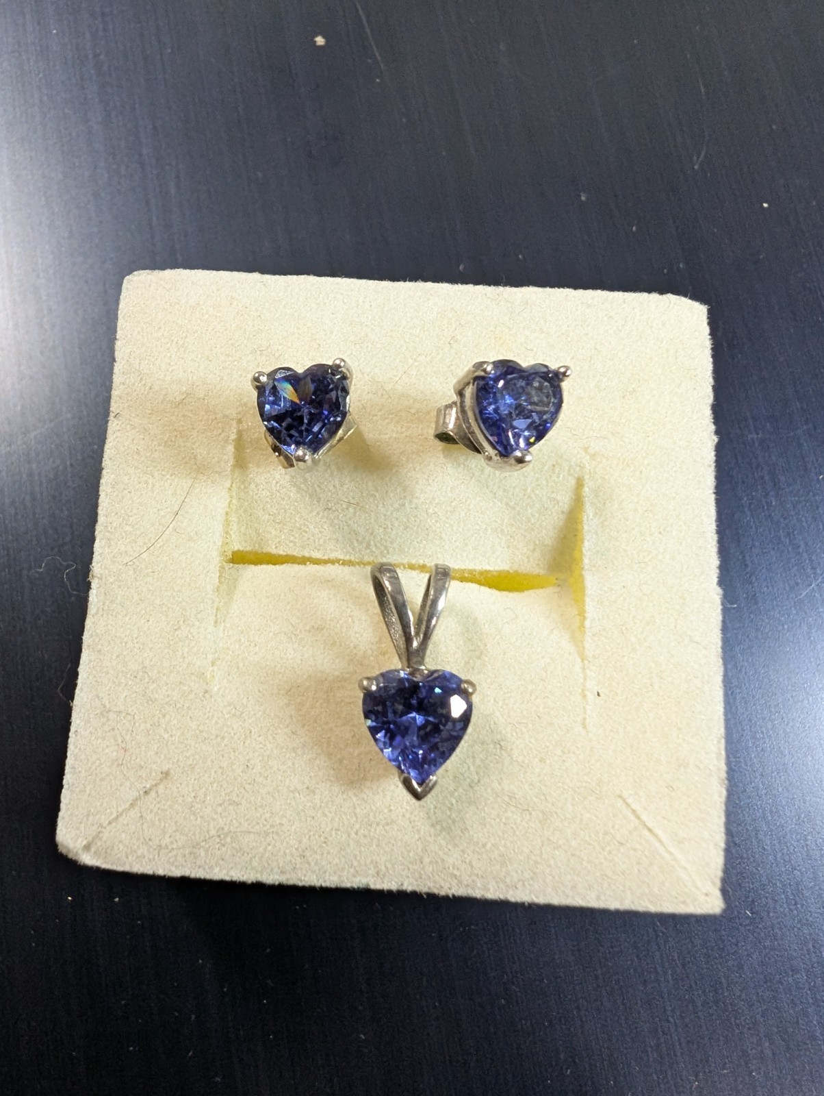 Heart set Alexandrite man made 7.5mm sterling silver stud earrings and pe DAD507