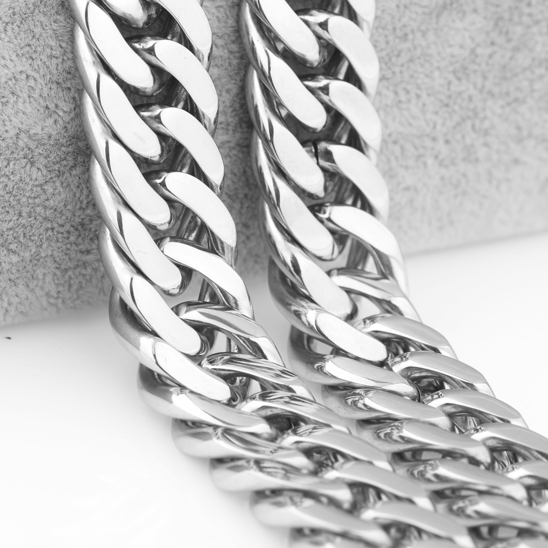 7-40″23mm Huge Heavy Silver 316L Stainless Steel Curb Cuban Chain Men’s Necklace